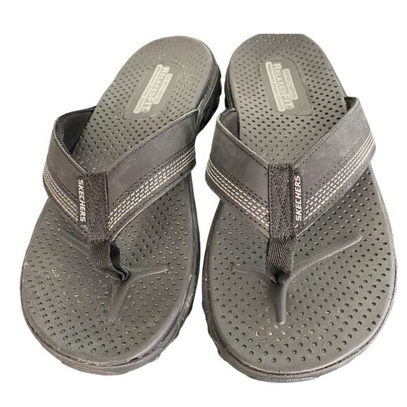 Skechers Men\'s Relaxed Fit 360-Reggae-Cobano Black Sandals Size 12 main image 6